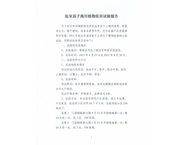 茄子增产报告